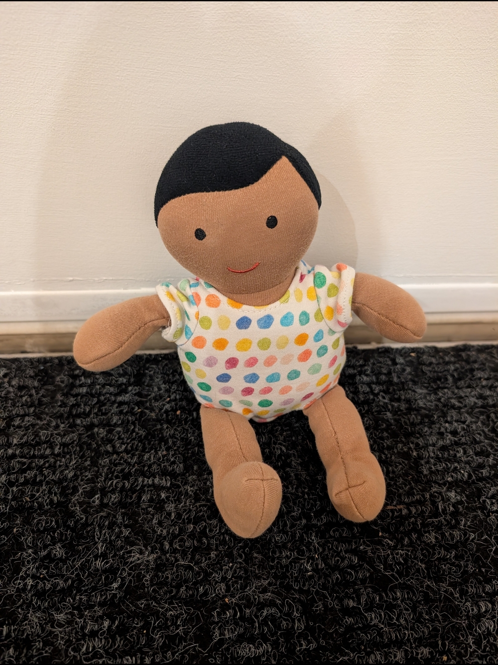 Plush Lovevery Polka Dot Soft Baby Doll - Tan